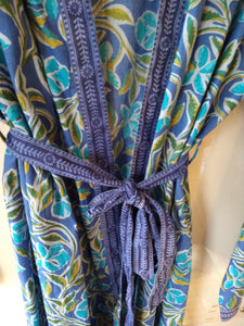 Pure Indian cotton print dressing gown