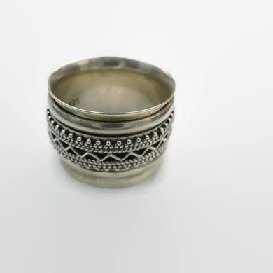 Indian silver wide thick meditation ring MR2