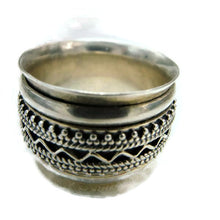 Indian silver wide thick meditation ring MR2