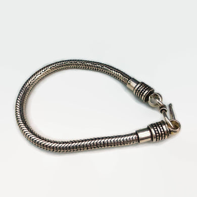 Solid Indian silver snake style bracelet
